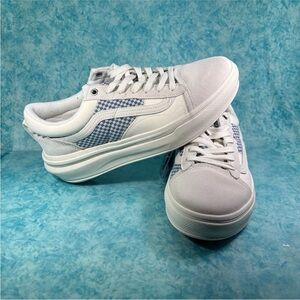 Vans Old Skool Over Men's White Low Top Cushioned Shoes Sneakers Size 11.5